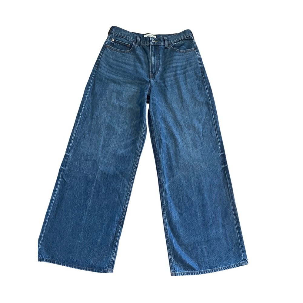Abercrombie & Fitch Womens High Rise Wide Leg Jeans Medium Wash Size 29